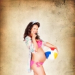 pin-up retro fotografie Praha fotografka Nikol Obrov�, viz�istka Eva Ceralov� pin-up foto